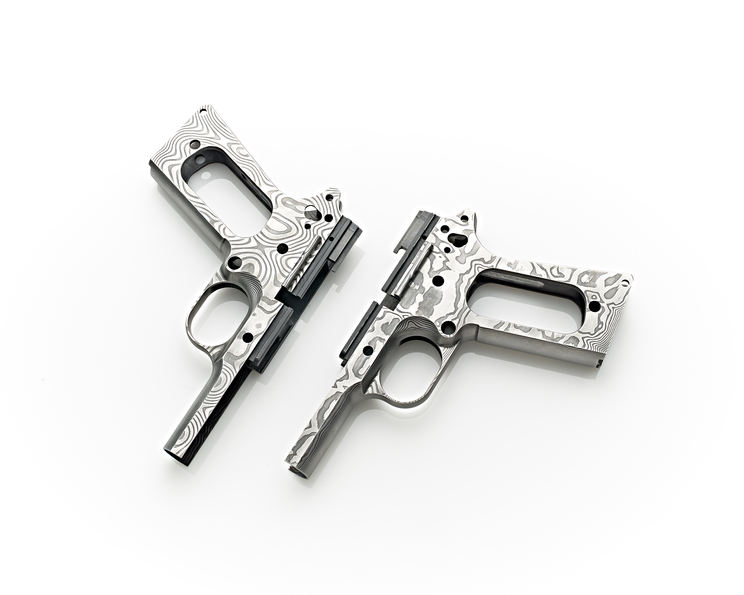Damascus Steel 1911 Pistols Custom Made by Cabot Guns